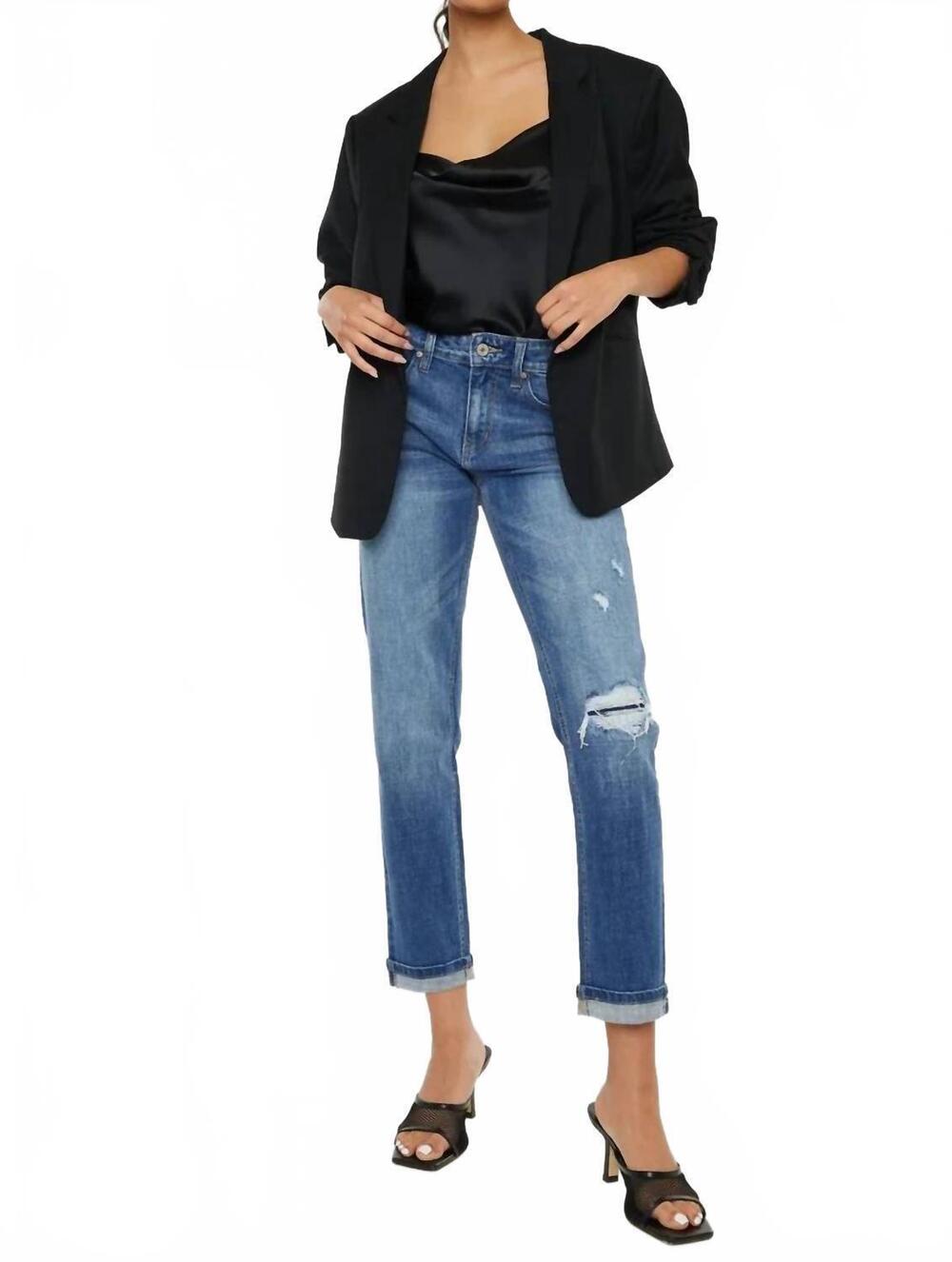 NEW KANCAN mid rise boyfriend jeans in medium wash